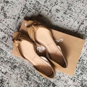 Christian Louboutin leather tan Miranda Flat with knot at toe